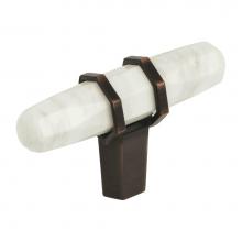 Amerock BP36647MWORB - Carrione 2-1/2 in (64 mm) Length Marble White/Oil-Rubbed Bronze Cabinet Knob