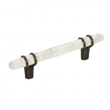 Amerock BP36648MWORB - Carrione 3-3/4 in (96 mm) Center-to-Center Marble White/Oil-Rubbed Bronze Cabinet Pull