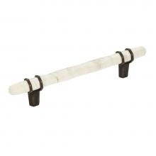 Amerock BP36649MWORB - Carrione 5-1/16 in (128 mm) Center-to-Center Marble White/Oil-Rubbed Bronze Cabinet Pull
