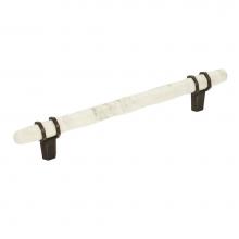 Amerock BP36650MWORB - Carrione 6-5/16 in (160 mm) Center-to-Center Marble White/Oil-Rubbed Bronze Cabinet Pull