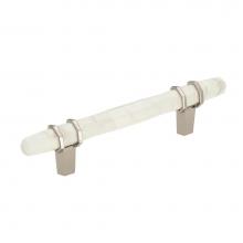Amerock BP36648MWPN - Carrione 3-3/4 in (96 mm) Center-to-Center Marble White/Polished Nickel Cabinet Pull
