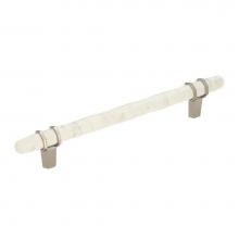Amerock BP36650MWPN - Carrione 6-5/16 in (160 mm) Center-to-Center Marble White/Polished Nickel Cabinet Pull
