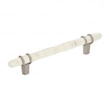 Amerock BP36649MWG10 - Carrione 5-1/16 in (128 mm) Center-to-Center Marble White/Satin Nickel Cabinet Pull