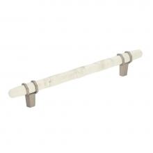 Amerock BP36650MWG10 - Carrione 6-5/16 in (160 mm) Center-to-Center Marble White/Satin Nickel Cabinet Pull