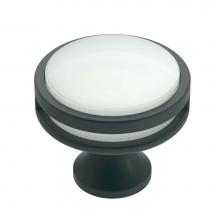 Amerock BP36608MBFA - Oberon 1-3/8 in (35 mm) Diameter Matte Black/Frosted Cabinet Knob