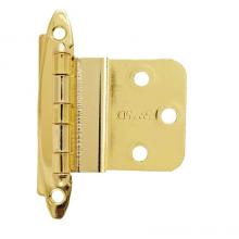 Amerock BPR34173 - 3/8in (10 mm) Inset Non Self-Closing, Face Mount Polished Brass Hinge - 2 Pack