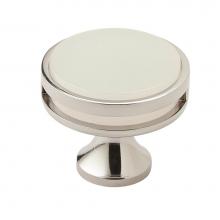 Amerock BP36608PNFA - Oberon 1-3/8 in (35 mm) Diameter Polished Nickel/Frosted Cabinet Knob