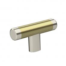 Amerock BP36556PNBBZ - Esquire 2-5/8 in (67 mm) Length Polished Nickel/Golden Champagne Cabinet Knob