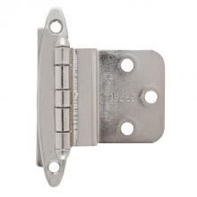 Amerock BPR3417G10 - 3/8in (10 mm) Inset Non Self-Closing, Face Mount Satin Nickel Hinge - 2 Pack