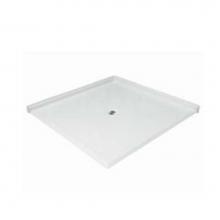 Aquarius Bathware AS000171-C-000-WHT - 5'' AcrylX™ barrier-free double entry shower base with Easy Base. (MPB 6060 BF DE 1.25
