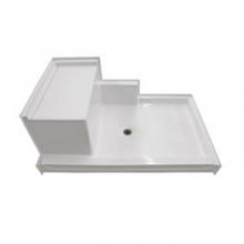 Aquarius Bathware AS000143-C-000-WHT - AcrylX? shower pan with seat (G6036SH 1S PAN)