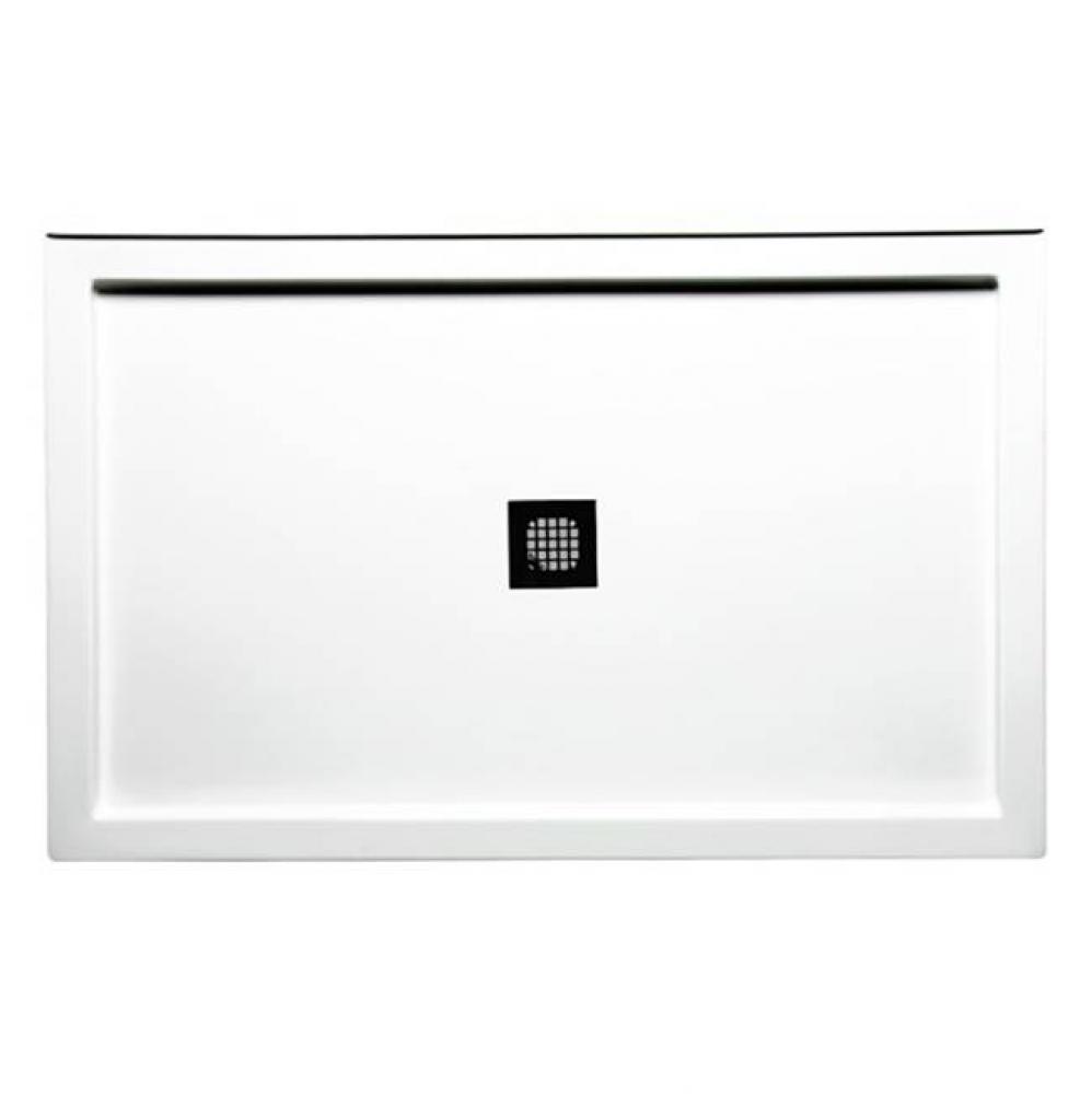 60'' x 32'' Triple Threshold DS Base w/Square Drain - White