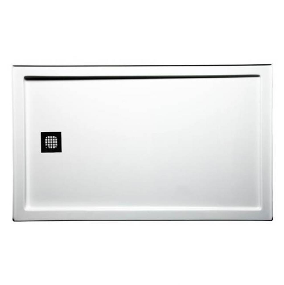 60'' x 36'' Double Threshold DS Base w/Square Drain - White