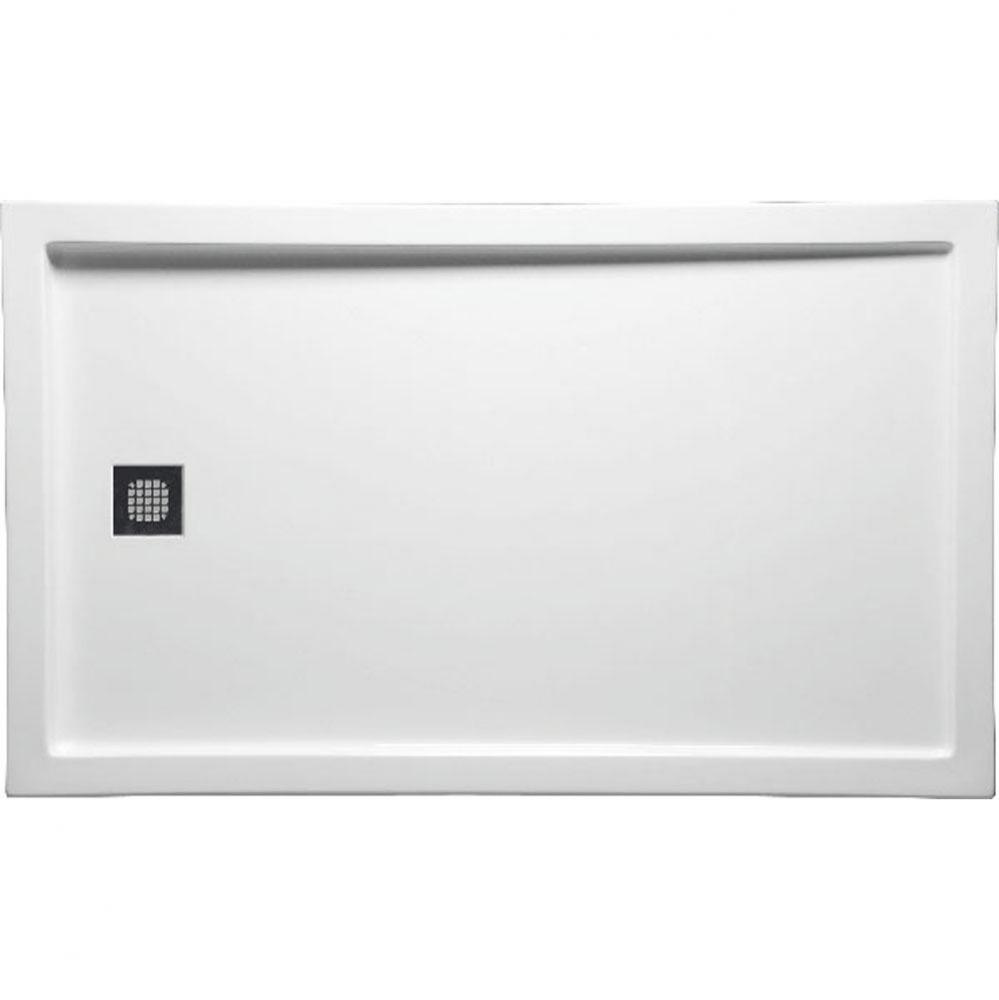 60'' x 32'' End Drain Left DS Base w/Square Drain - Select Color