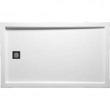 Americh S6036EL-BI - 60'' x 36'' End Drain Left DS Base w/Square Drain - Biscuit