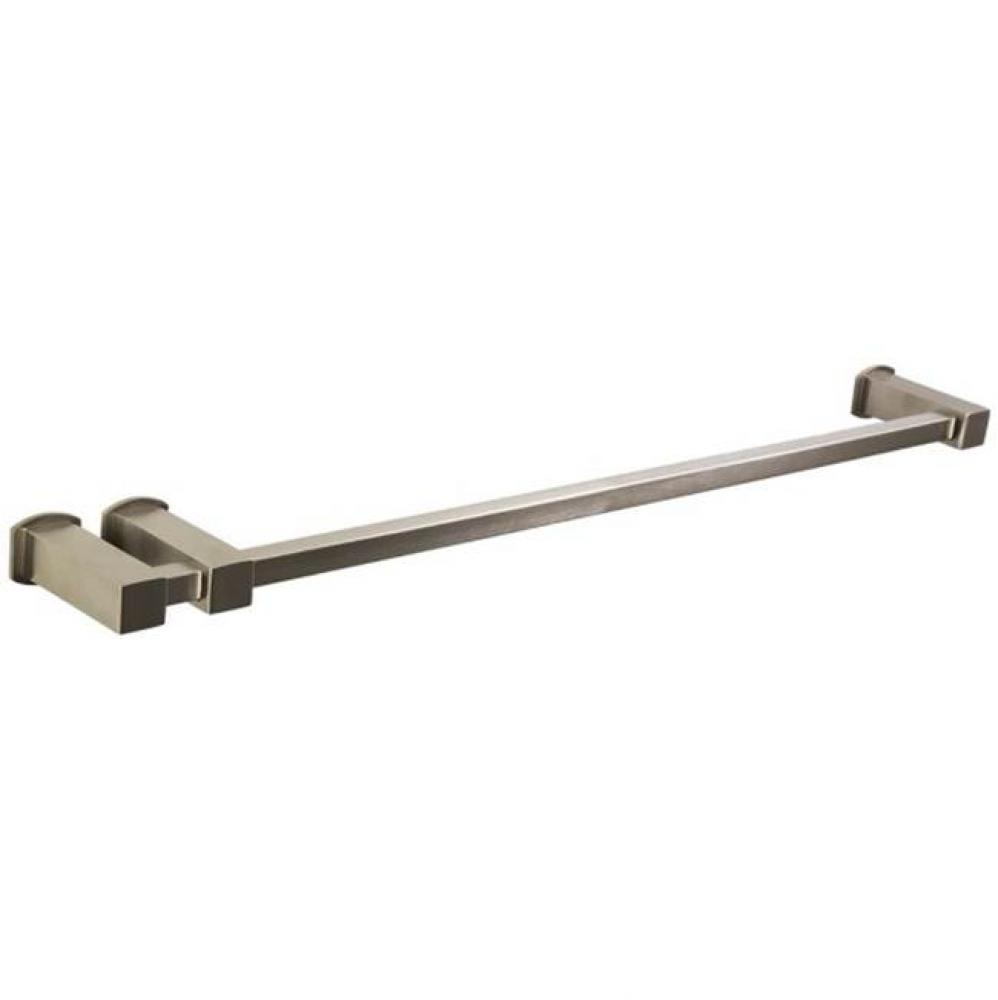 Loft 24'' Double Post Towel Bar SQU + Safire Escutcheon Brushed Nickel