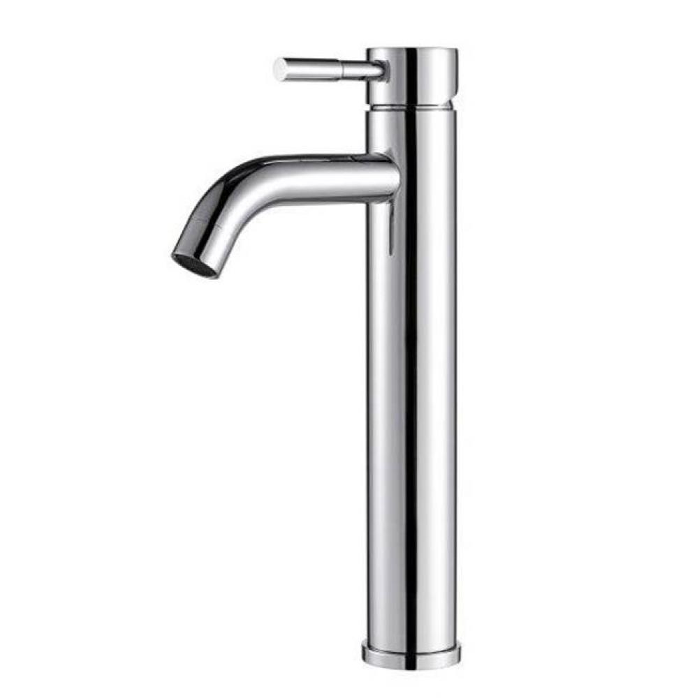 Round Single Hole Vessel Lavatory Faucet Chrome