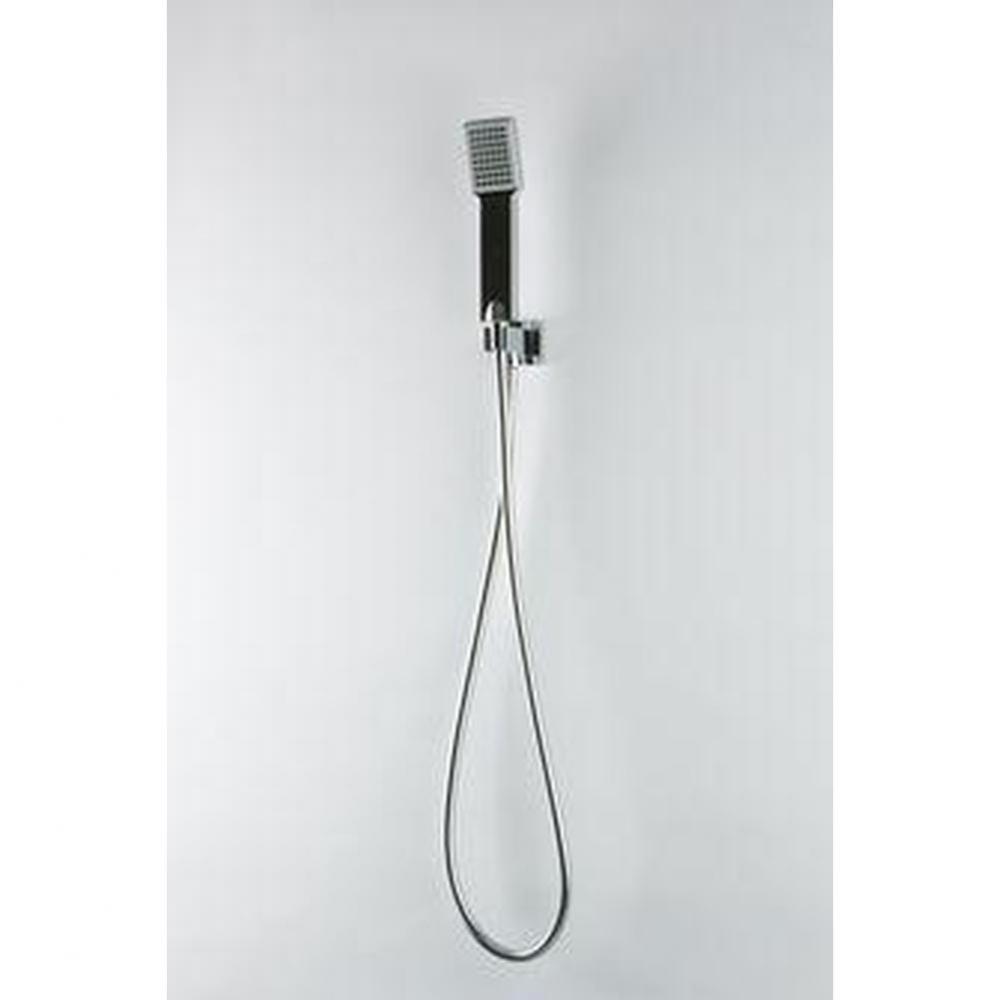 Flexible Hose Shower Kit with Integrated Water Outlet and Handshower Holder, Chrome