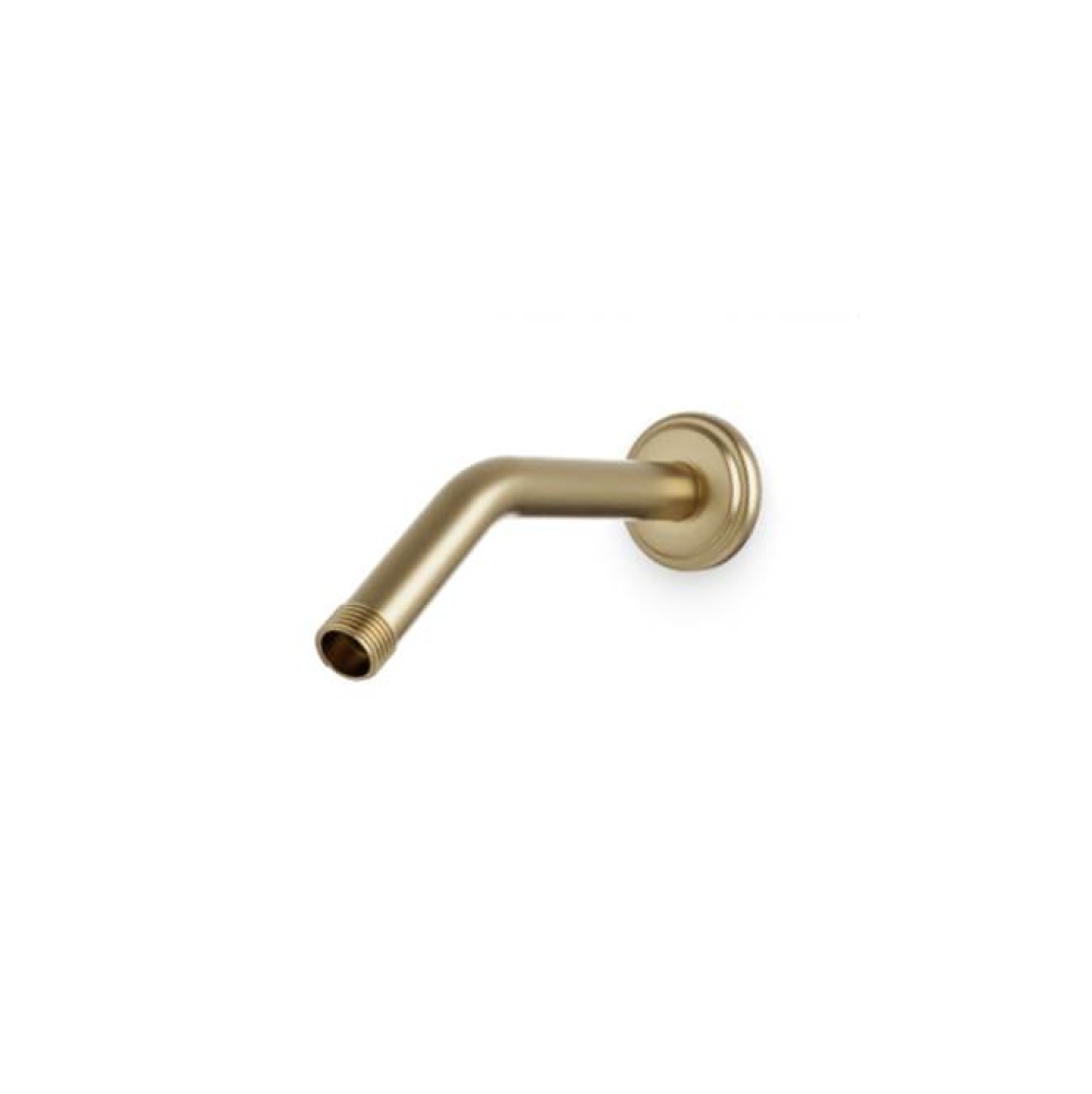 Angled Shower Arm with Classic Escutcheon Satin Brass