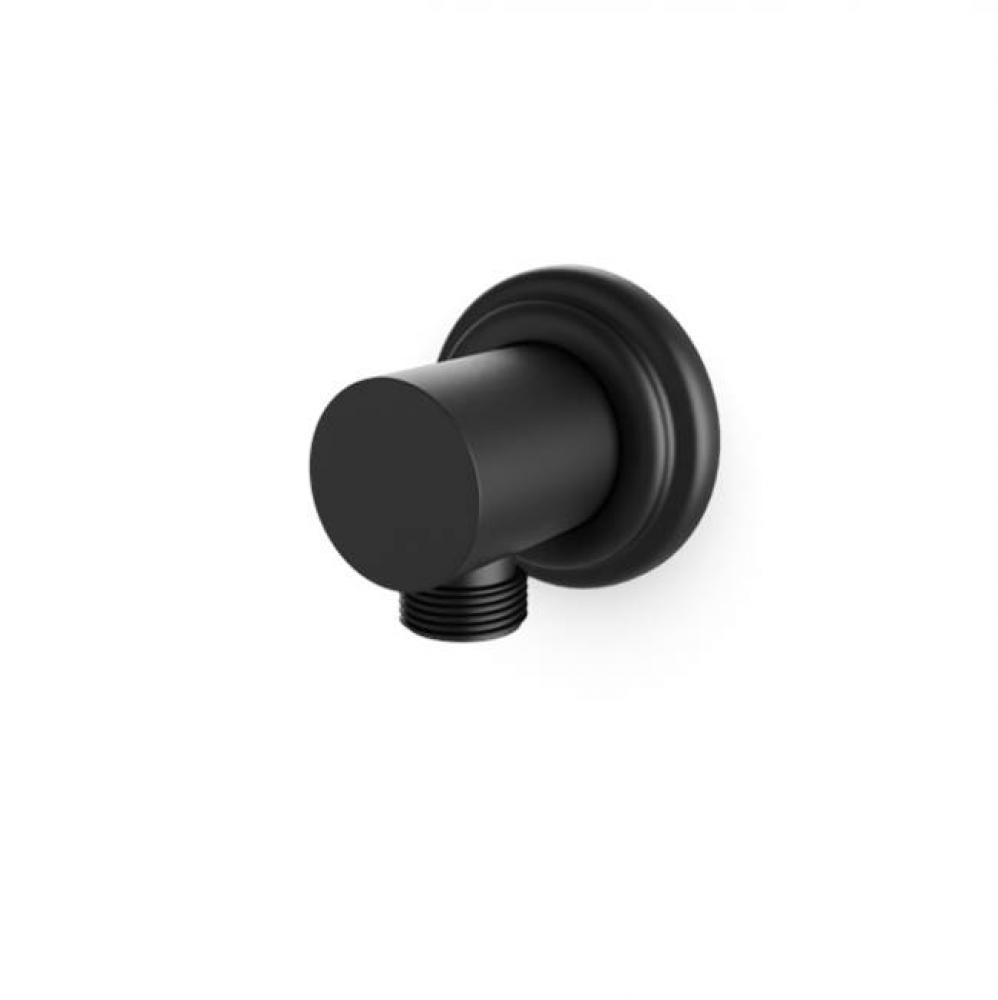 Shower Wall Outlet with Classic Escutcheon Black