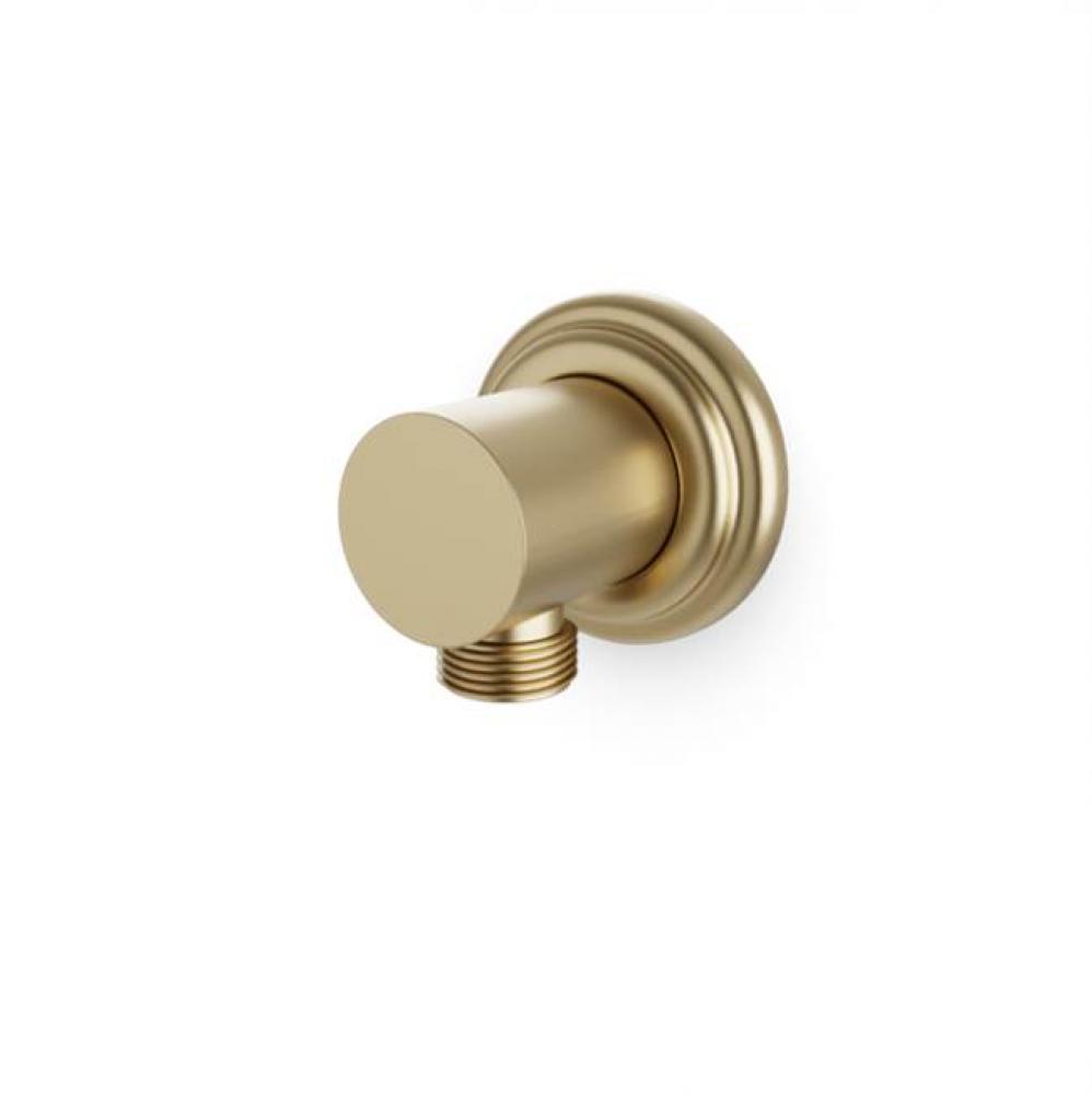 Shower Wall Outlet with Classic Escutcheon Satin Brass