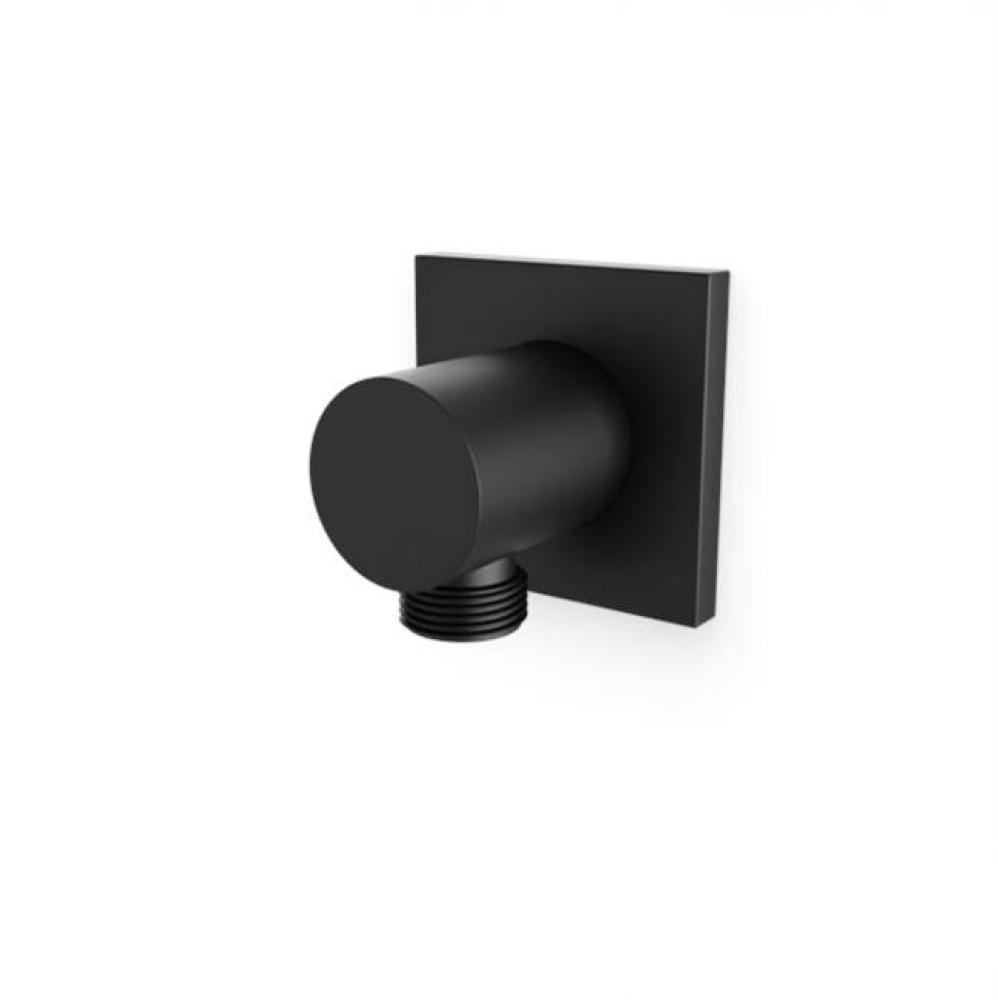 Shower Wall Outlet with Square Escutcheon Black