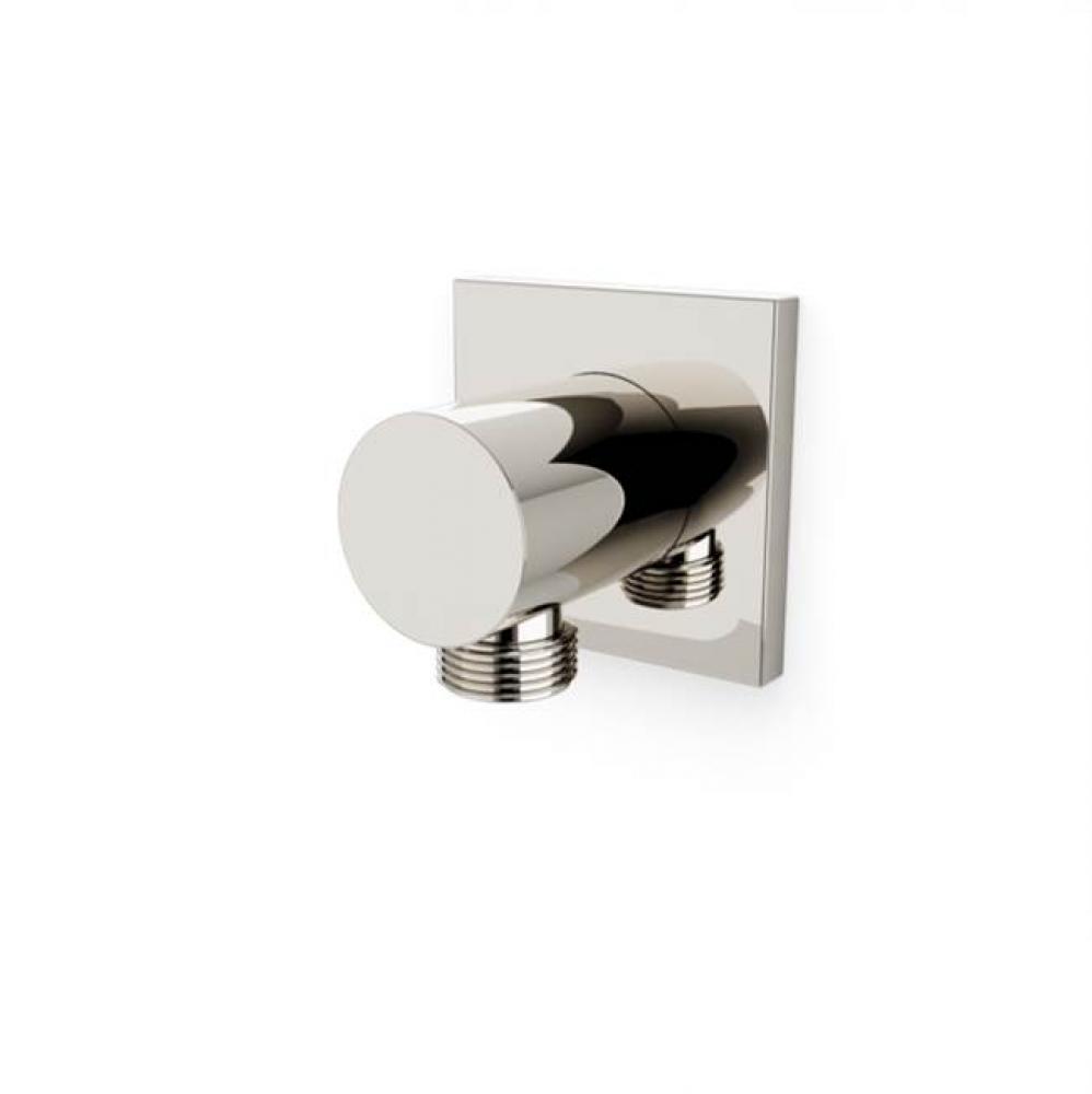 Shower Wall Outlet with Square Escutcheon Polished Nickel