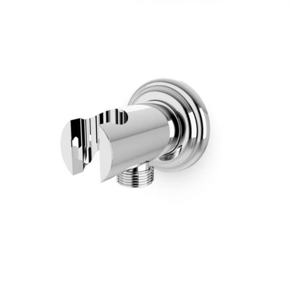 Shower Wall Outlet and Holder with Classic Escutcheon Chrome