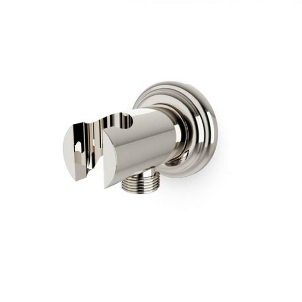 Shower Wall Outlet and Holder with Classic Escutcheon Polished Nickel