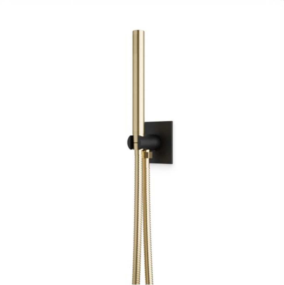 Flexible Hose Shower Kit with Integrated Water Outlet R + S Satin Brass Black