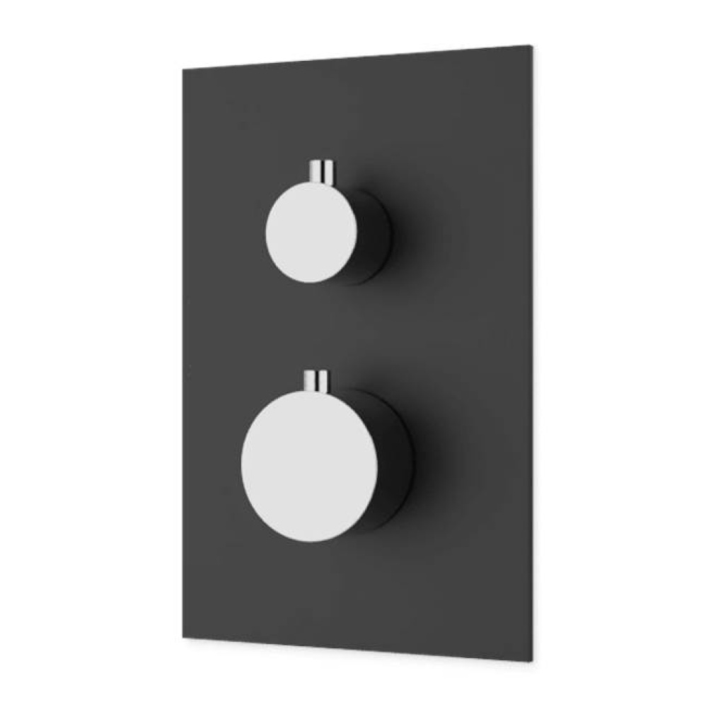 Square & Round Thermostat with 3-Way Diverter & Off Position Trim Kit Brushed Nickel/Matte