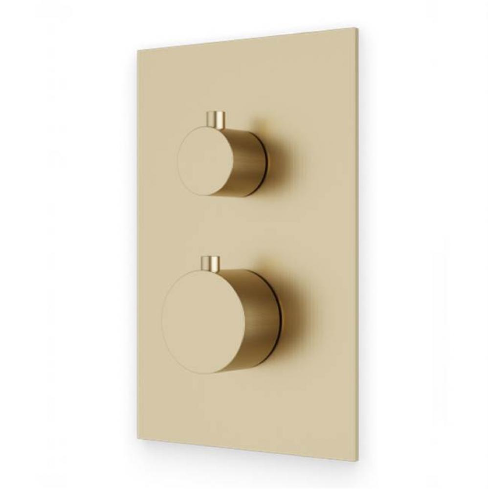 Square & Round Thermostat with 3-Way Diverter & Off Position Trim Kit Satin Brass