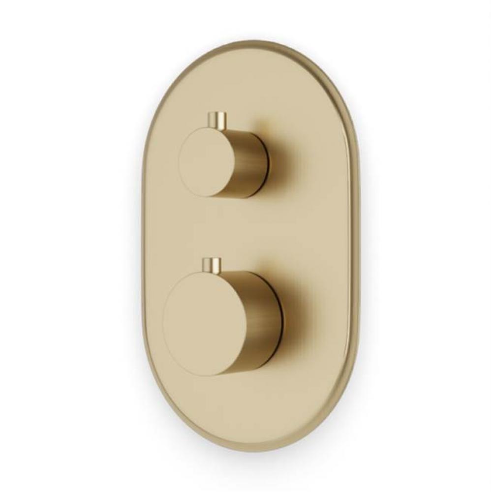 Classic Thermostat with 3-Way Diverter & Off Position Trim Kit Satin Brass