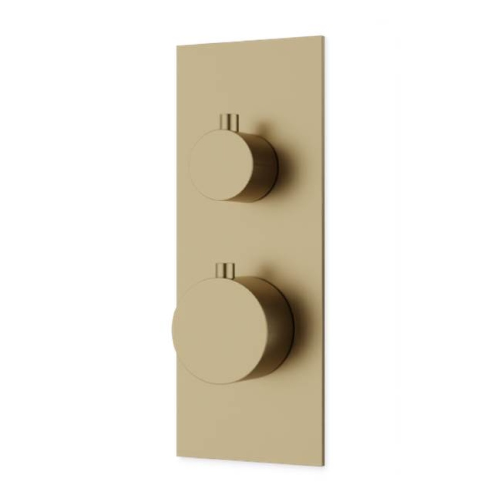 Thermostat with Diverter Trim Kit Linear Satin Brass