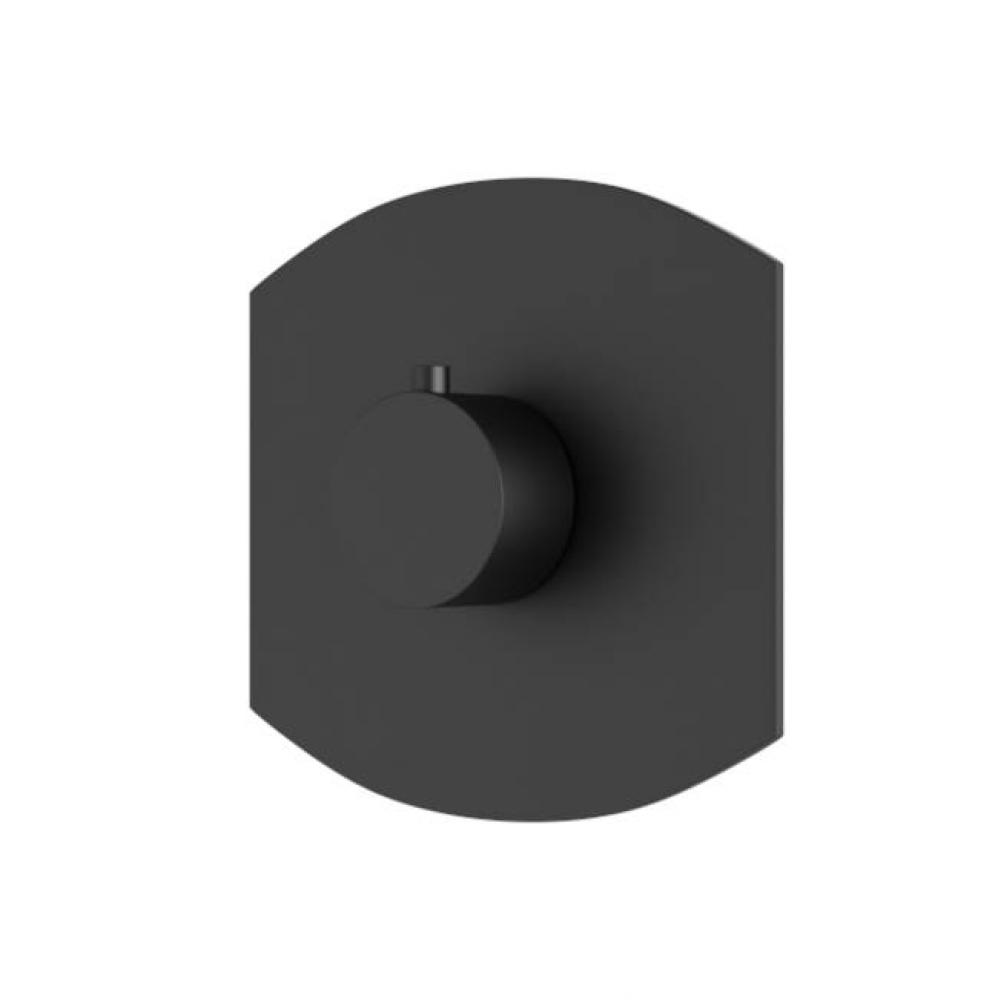 Transitional Thermostat Trim Kit with Round Handle Matte Black