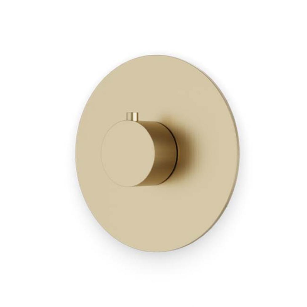 Round Thermostat Trim Kit Satin Brass