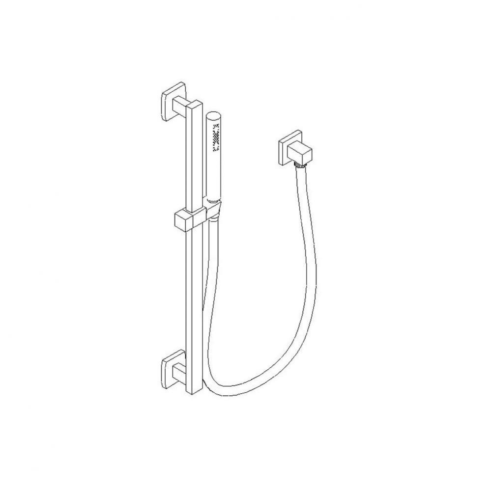 Otella Flexible Hose Shower Kit with Slide Bar & Separate Water Outlet, Chrome