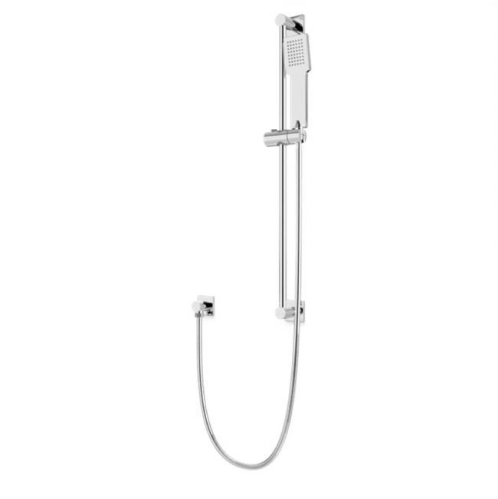 Square Slidebar Kit with Separate Water Outlet and Hand Shower Chrome