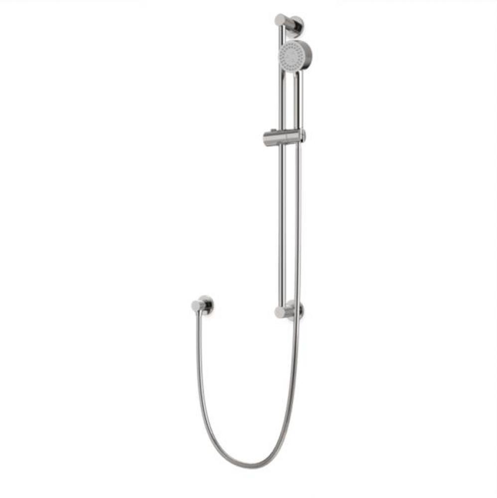 Round Slidebar Kit with Separate Water Outlet and Multifunction Hand Shower Brushed Nickel