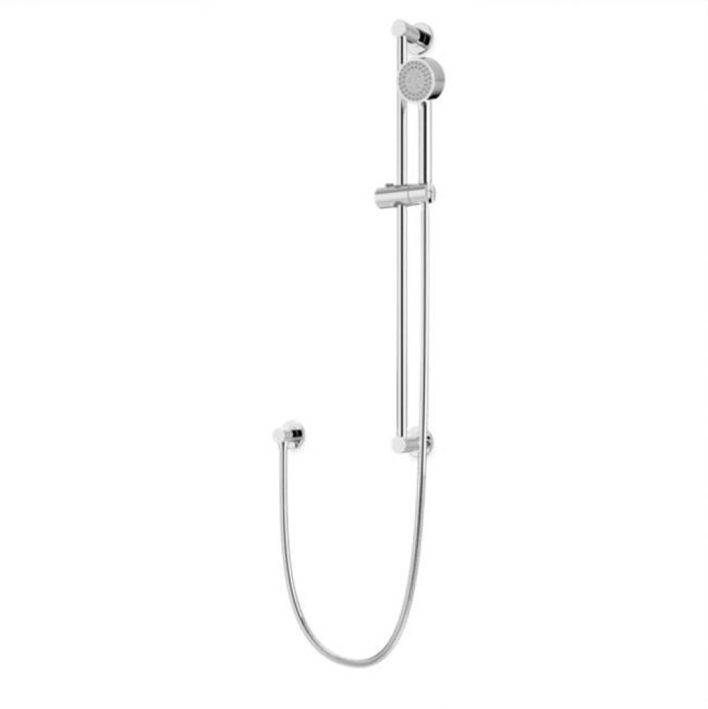 Round Slidebar Kit with Separate Water Outlet and Multifunction Hand Shower Chrome