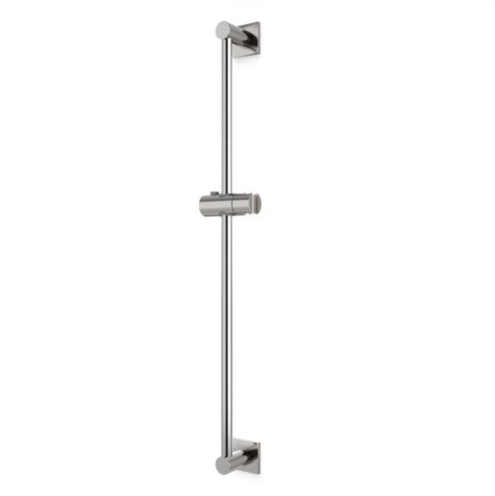Slide Bar with Square Escutcheons Brushed Nickel