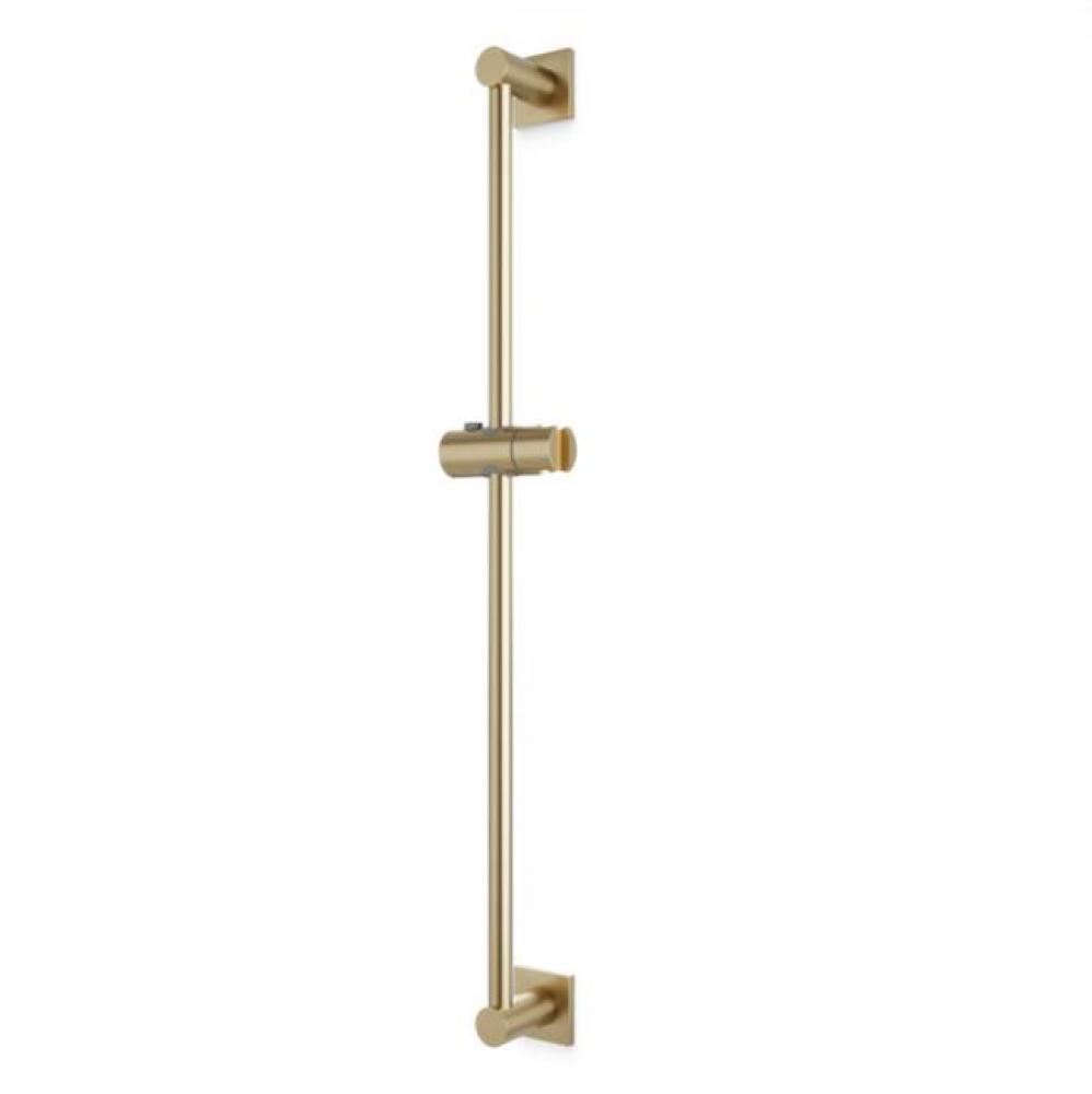 Slide Bar with Square Escutcheons Satin Brass