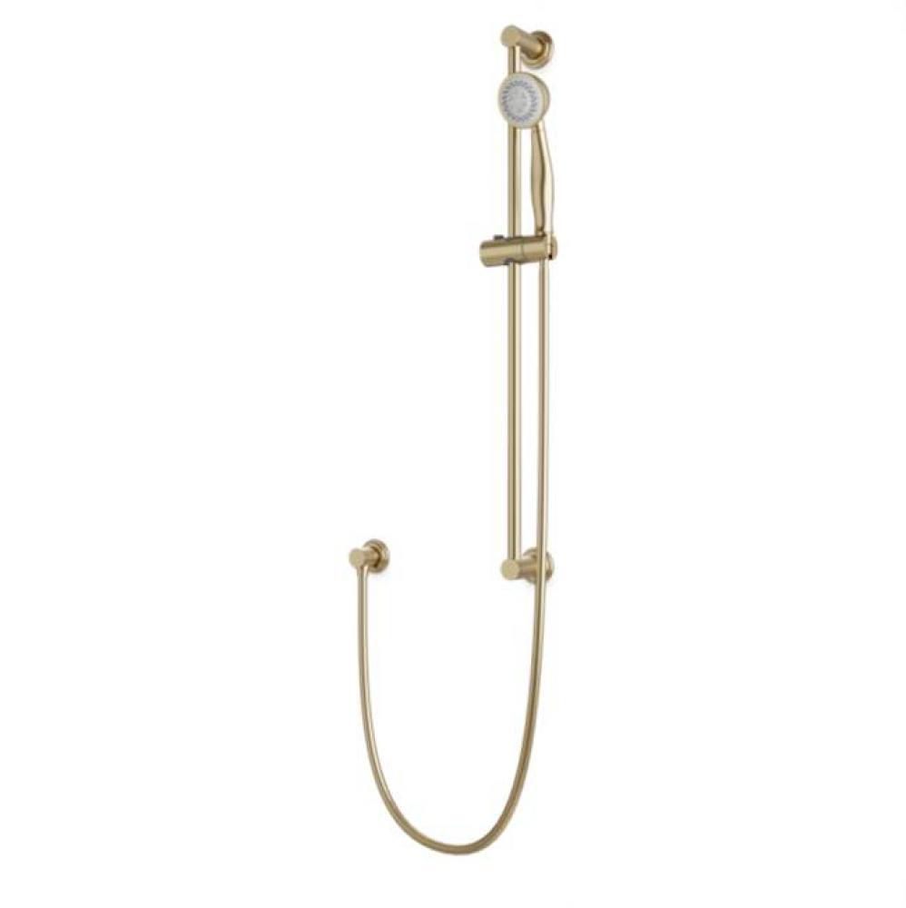 Classic Slidebar Kit with Separate Water Outlet and Hand Shower Satin Brass