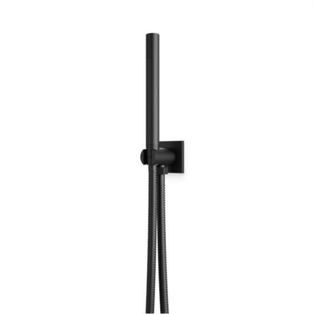 Square & Round Flexible Hose Shower Kit, Matte Black