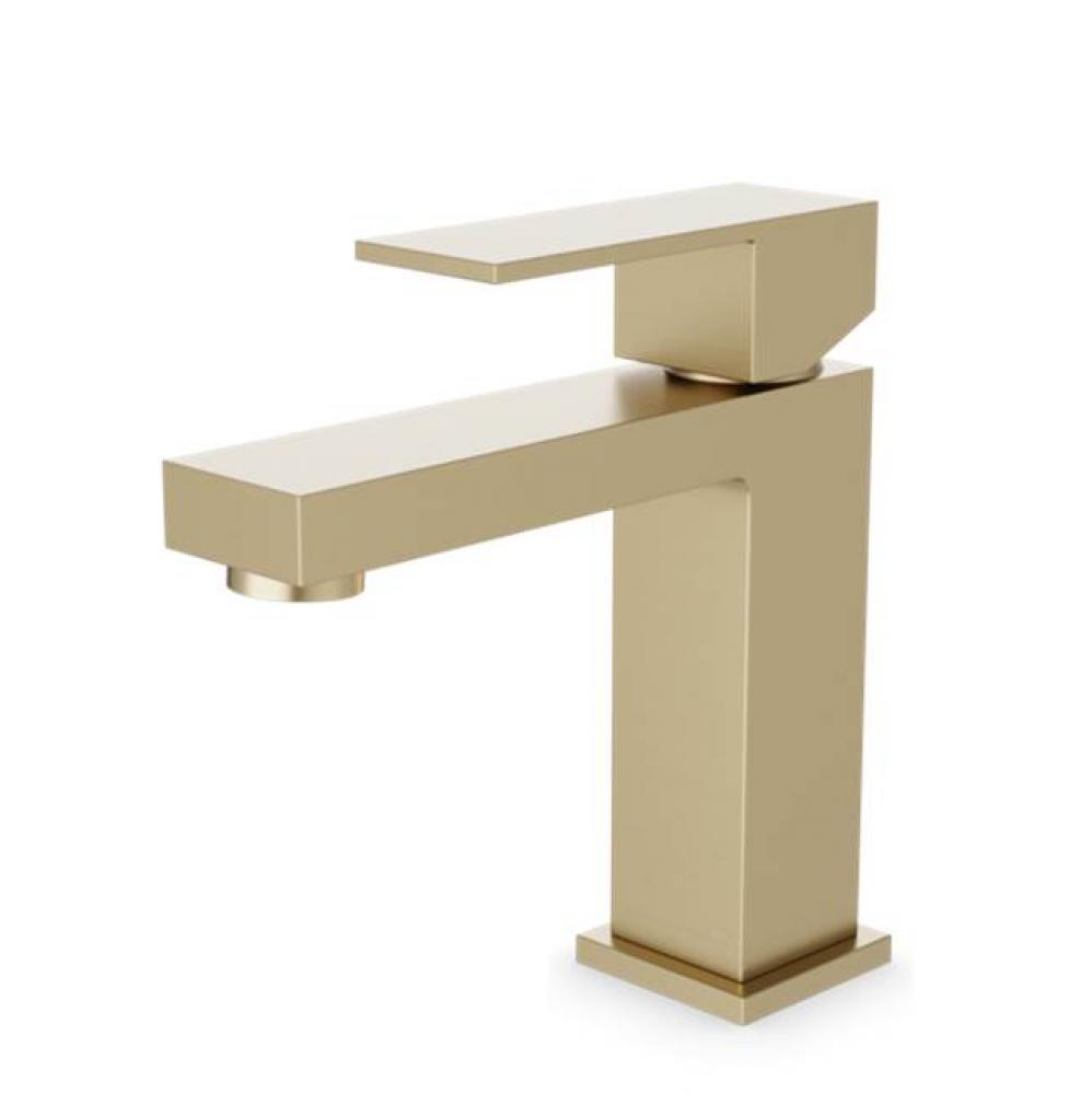 Trova Square Single Hole Lavatory Faucet Satin Brass