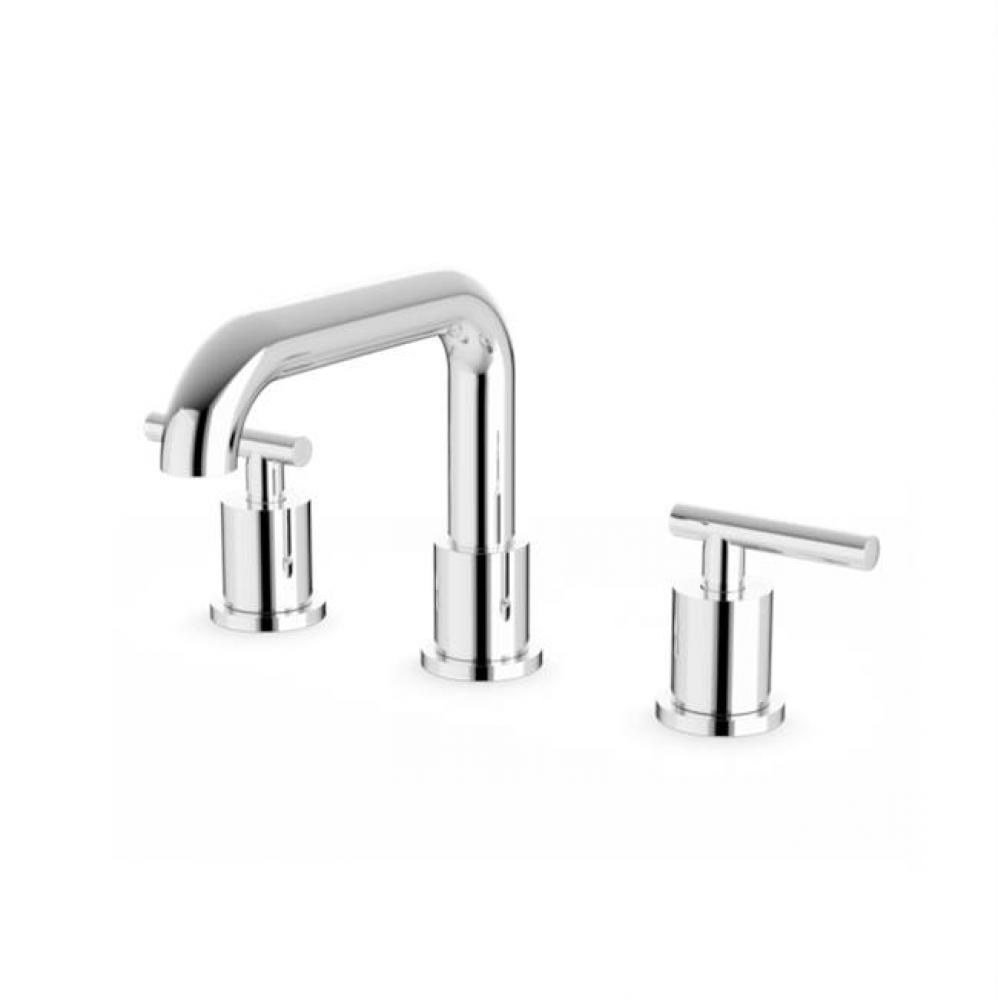 Round 8'' Widespread Lavatory Faucet with Low Spout & Lever Handles Chrome