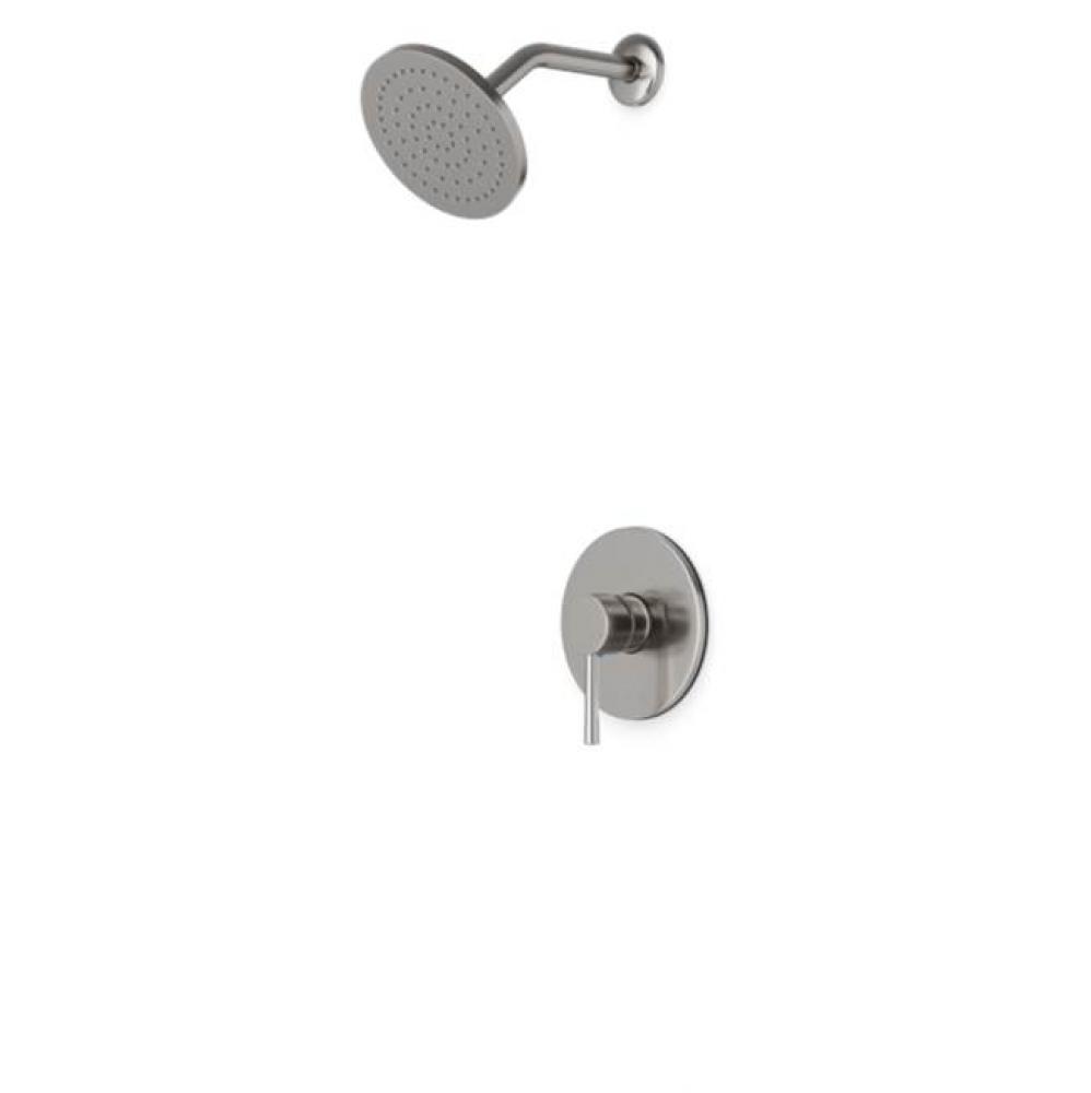 Trova Round Pressure Balance Shower Trim Kit with Rain Head Brushed Nickel