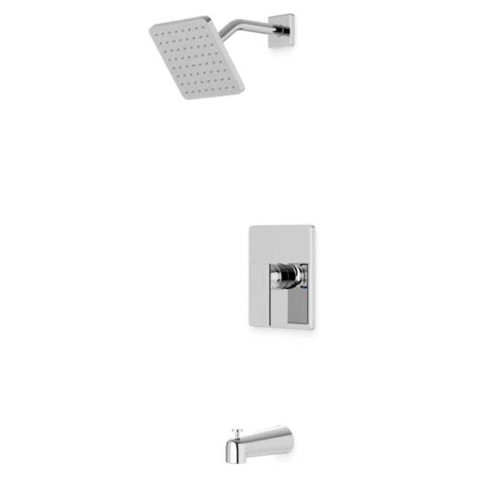 Trova Square Pressure Balance Tub / Shower Trim Kit Chrome