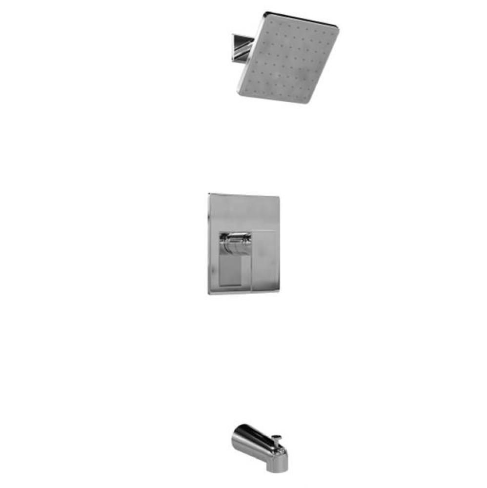 Trova Square Pressure Balance Tub / Shower Trim Kit Chrome