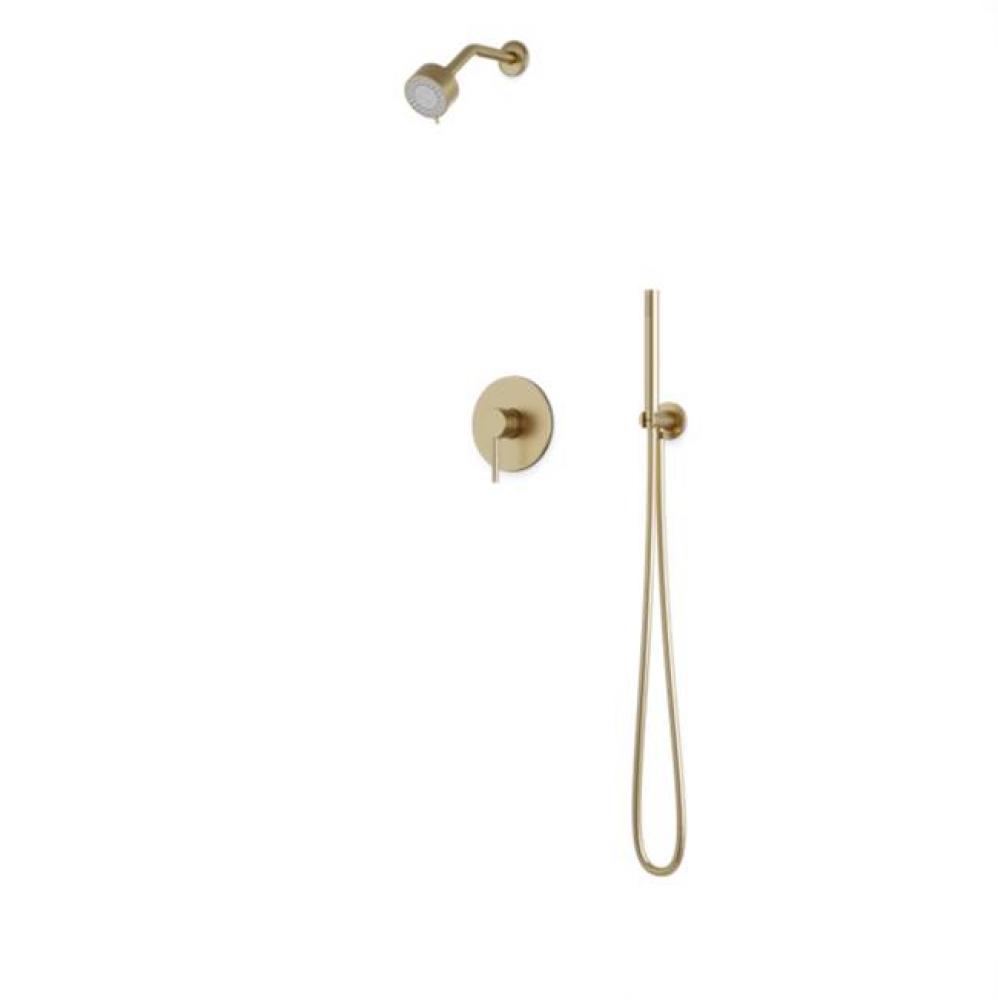 Round 2-Way Pressure Balance Shower Trim Kit with Multifunction Shower Head and Hand Held Shower S